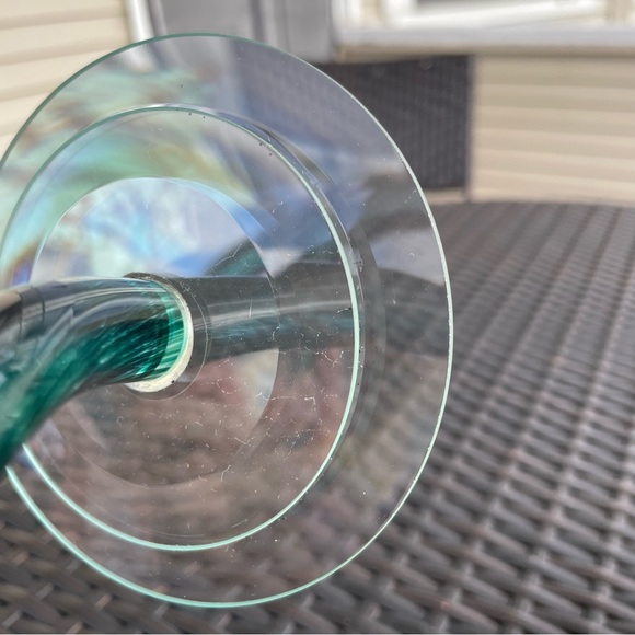 Handblown Glass Spiral Curved Candle Holder - Picture 9 of 16